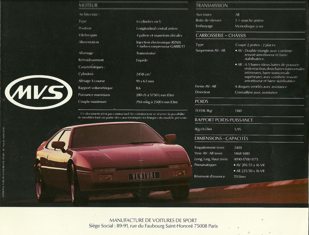 1992 - VENTURI Coupe 260 SPC - 04